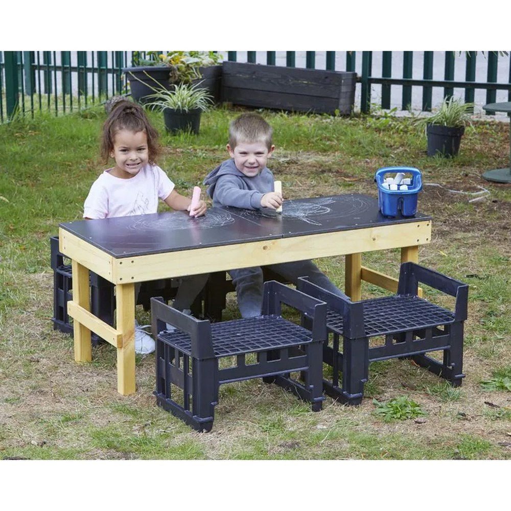 Cosy Slim H Crate Chalk Table + 4 H Crates - ABC School Supplies