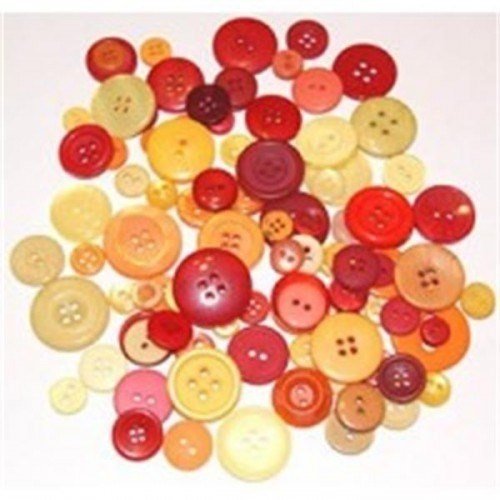 **Craft Buttons 500g Warm Colours Classpack - ABC School Supplies