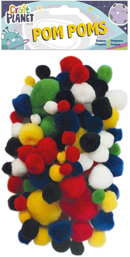 Craft Planet Pompoms, Pack Of 100, Multi - Colour - ABC School Supplies