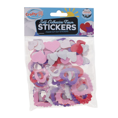 Crafty Bitz Foam Stickers Heart Shape - ABC School Supplies