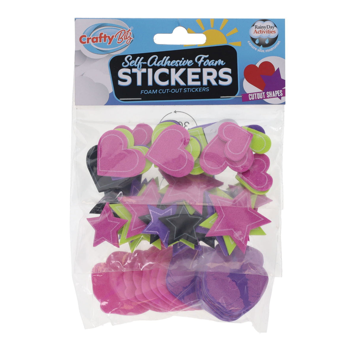 Crafty Bitz Foam Stickers Heart Shape - ABC School Supplies
