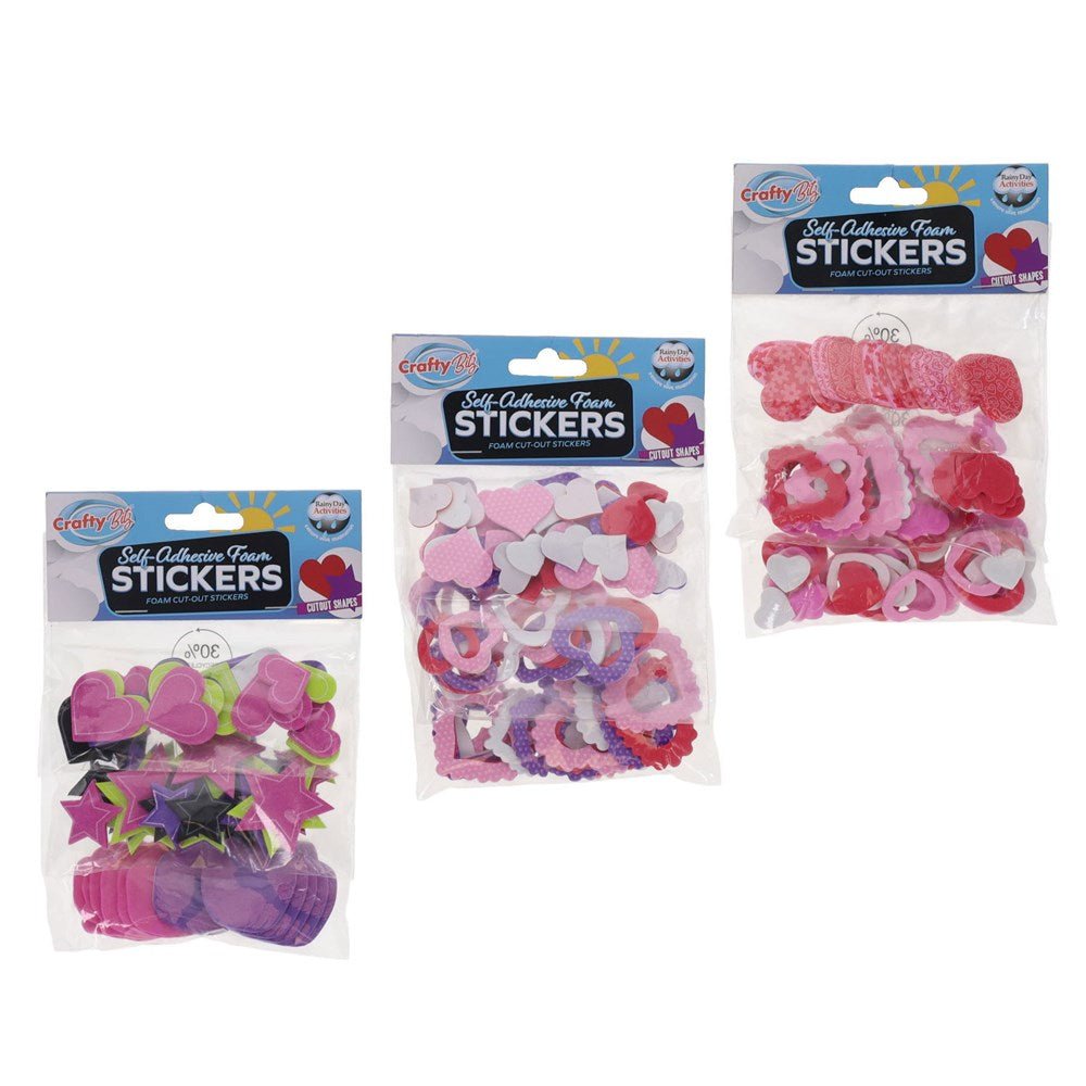 Crafty Bitz Foam Stickers Heart Shape - ABC School Supplies
