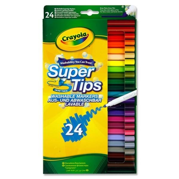 Crayola Supertips Washable Markers Pack of 24 - ABC School Supplies