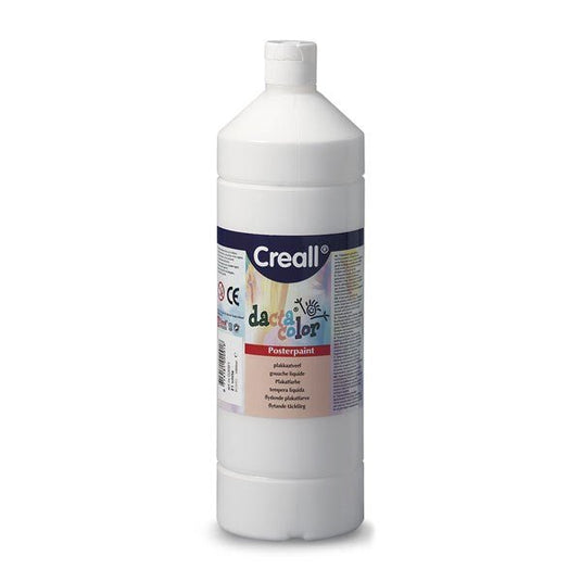 Creall 1 Litre Bottle Poster Paint - White - ABC School Supplies