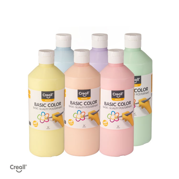 Creall 500Ml Bottle Poster Paint Pastel Red
