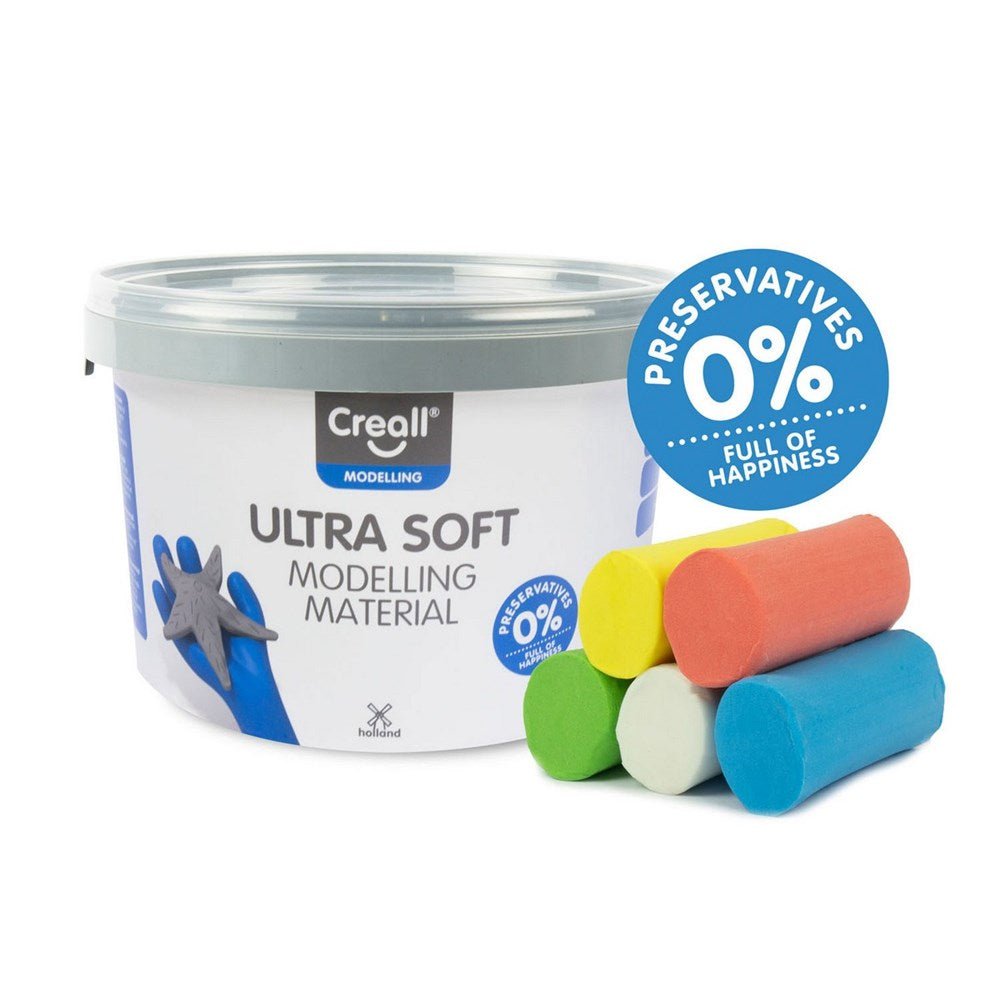 Creall Ultra Soft Clay 5 X 220Grm Colours 1100Grm - ABC School Supplies