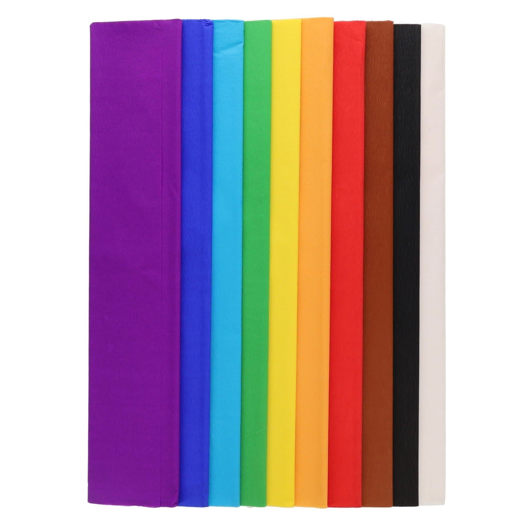 Crepe Paper Assorted Pack Of 10 50cm X 2M - ABC School Supplies