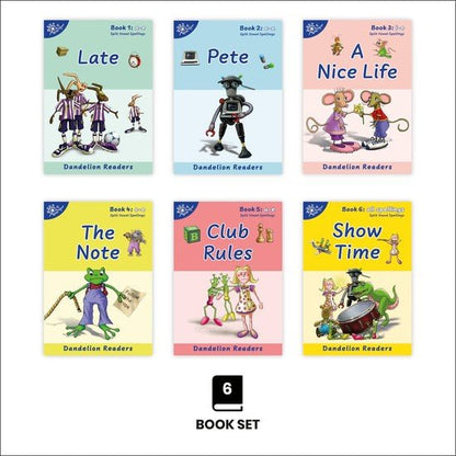 Dandelion Readers Pack 9, Split Vowel Spelling (6 Titles) - 6 Pack - ABC School Supplies