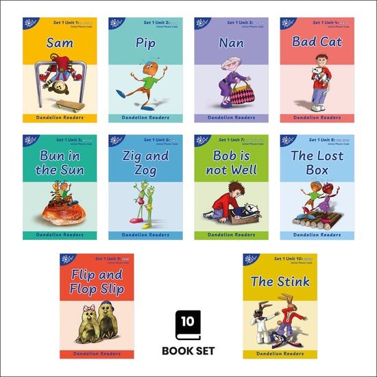 Dandelion Readers, Set 1 Units 1 - 10 (10 Titles) - 6 Pack - ABC School Supplies