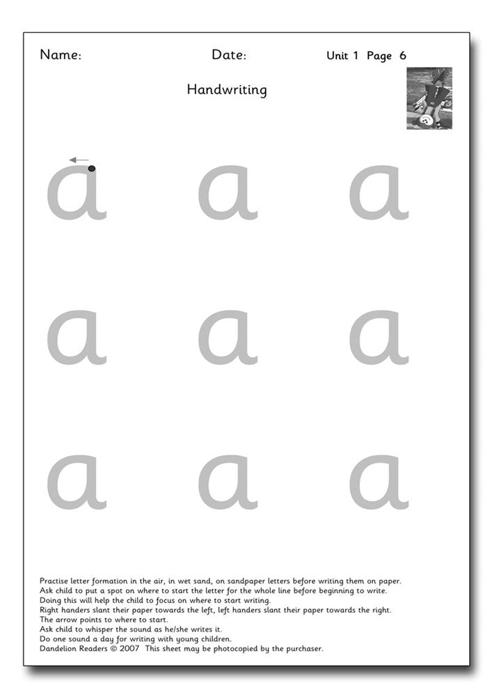 Dandelion Readers, Handwriting Pack For Units 1-7 And 16