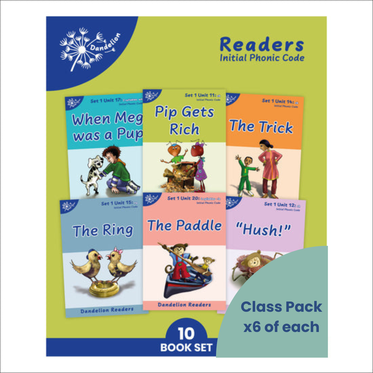 Dandelion Readers, Set 1 Units 11-20 (10 Titles) - 6 Pack