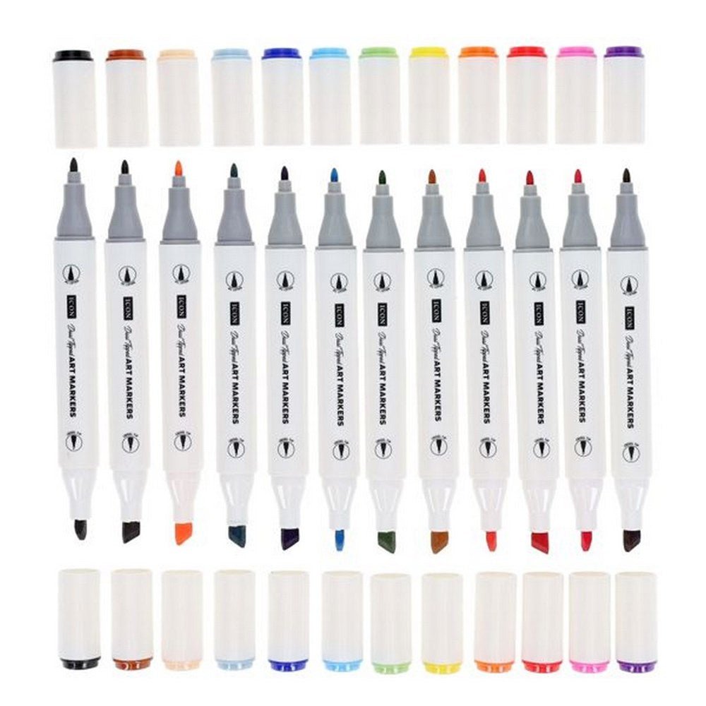 **Dual Tip Art Markers Pack Of 12 - ABC School Supplies