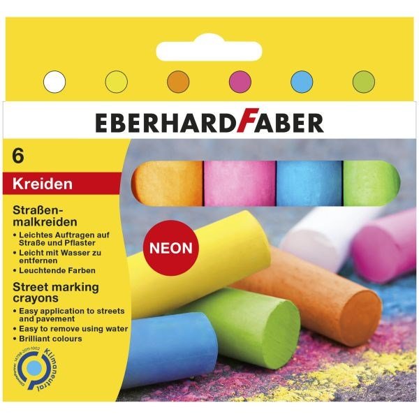 Eberhard Faber Neon Street Marking Chalk Pack Of 6 - ABC School Supplies