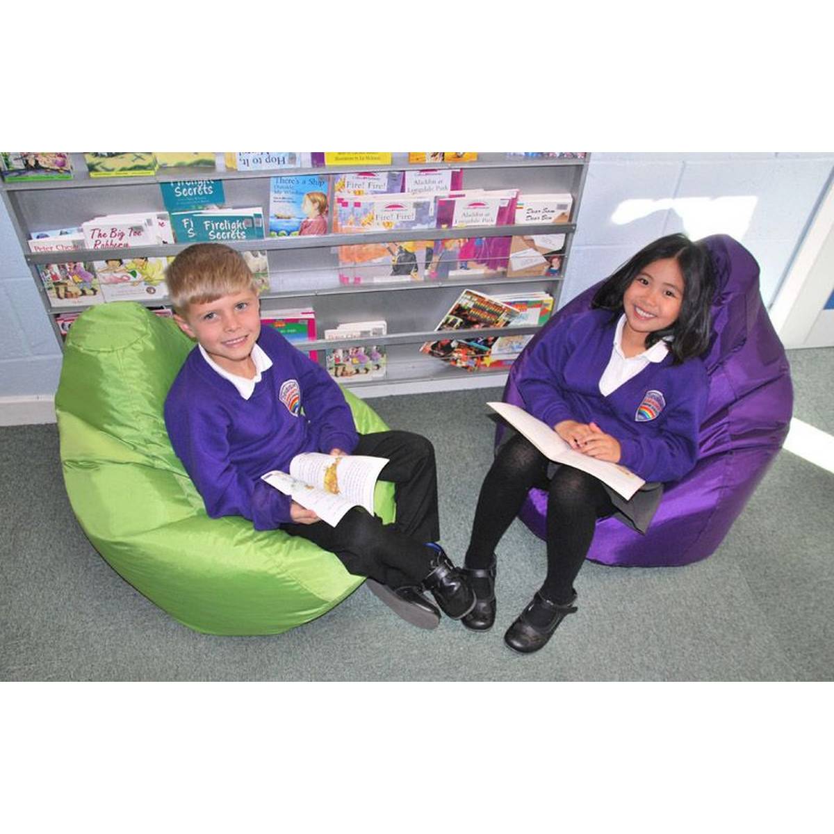 Eden Learning Bean Bag Reading Chair With High Back, Brights (Pack Of 5) - ABC School Supplies