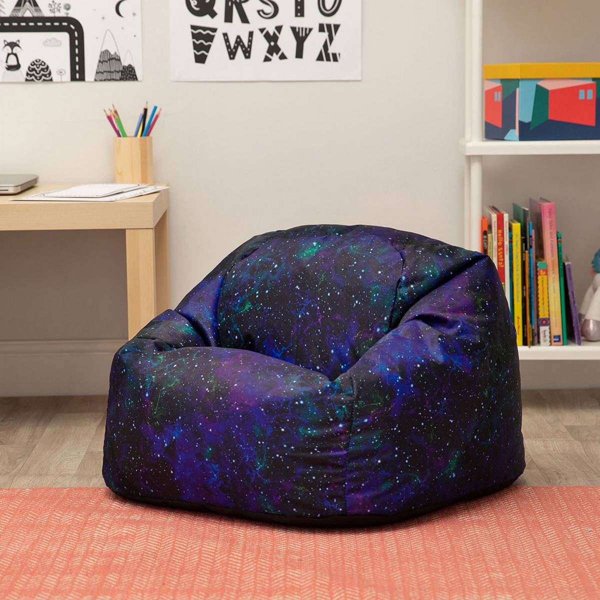 Eden Learning Galaxy Print Childrens Bean Bag - Uv Reactive - ABC School Supplies