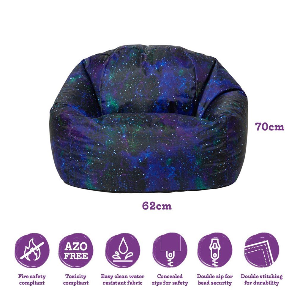 Eden Learning Galaxy Print Childrens Bean Bag - Uv Reactive - ABC School Supplies