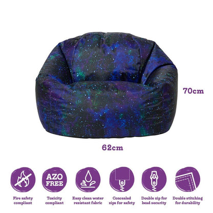 Eden Learning Galaxy Print Childrens Bean Bag - Uv Reactive - ABC School Supplies