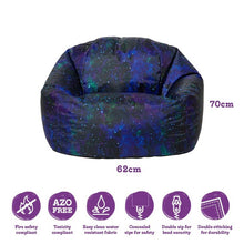 Eden Learning Galaxy Print Childrens Bean Bag - Uv Reactive - ABC School Supplies