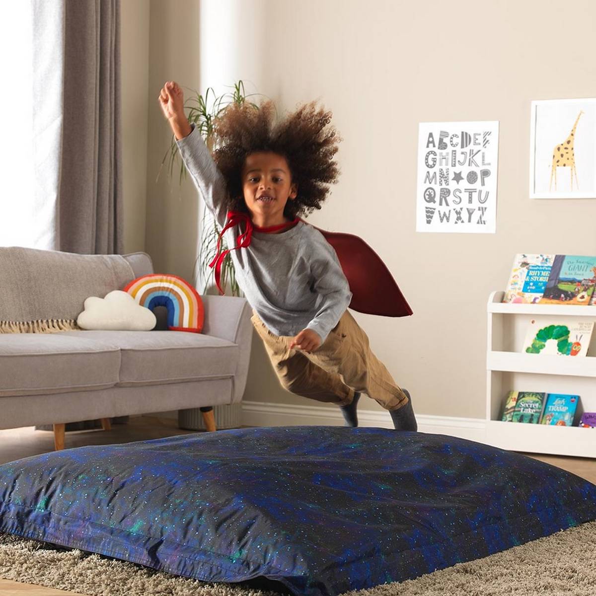 Eden Learning Galaxy Print Childrens Floor Cushion – Uv Reactive - ABC School Supplies