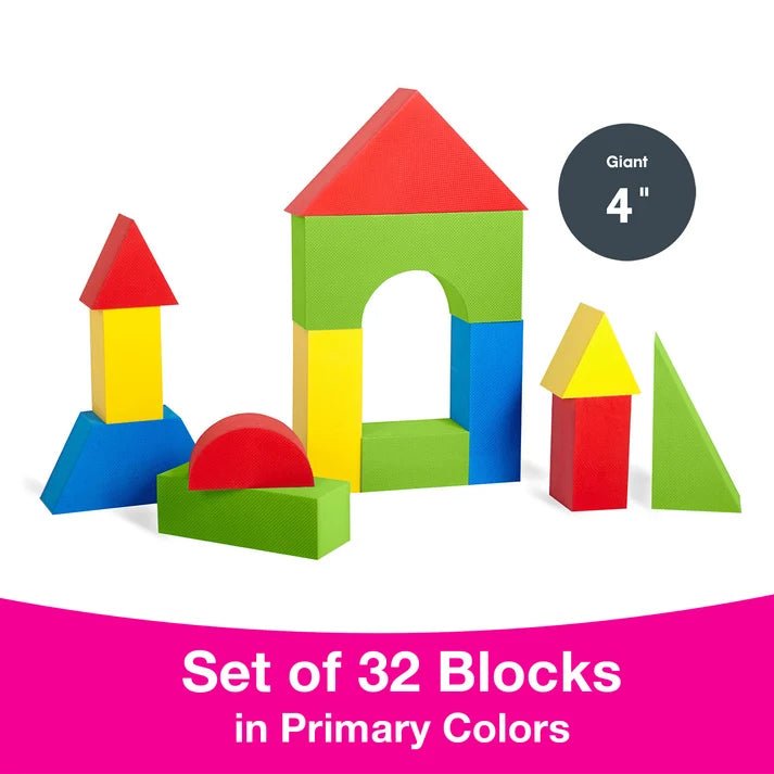Edushape Coloured Edu- Blocks, Giant (32 Pcs) - ABC School Supplies