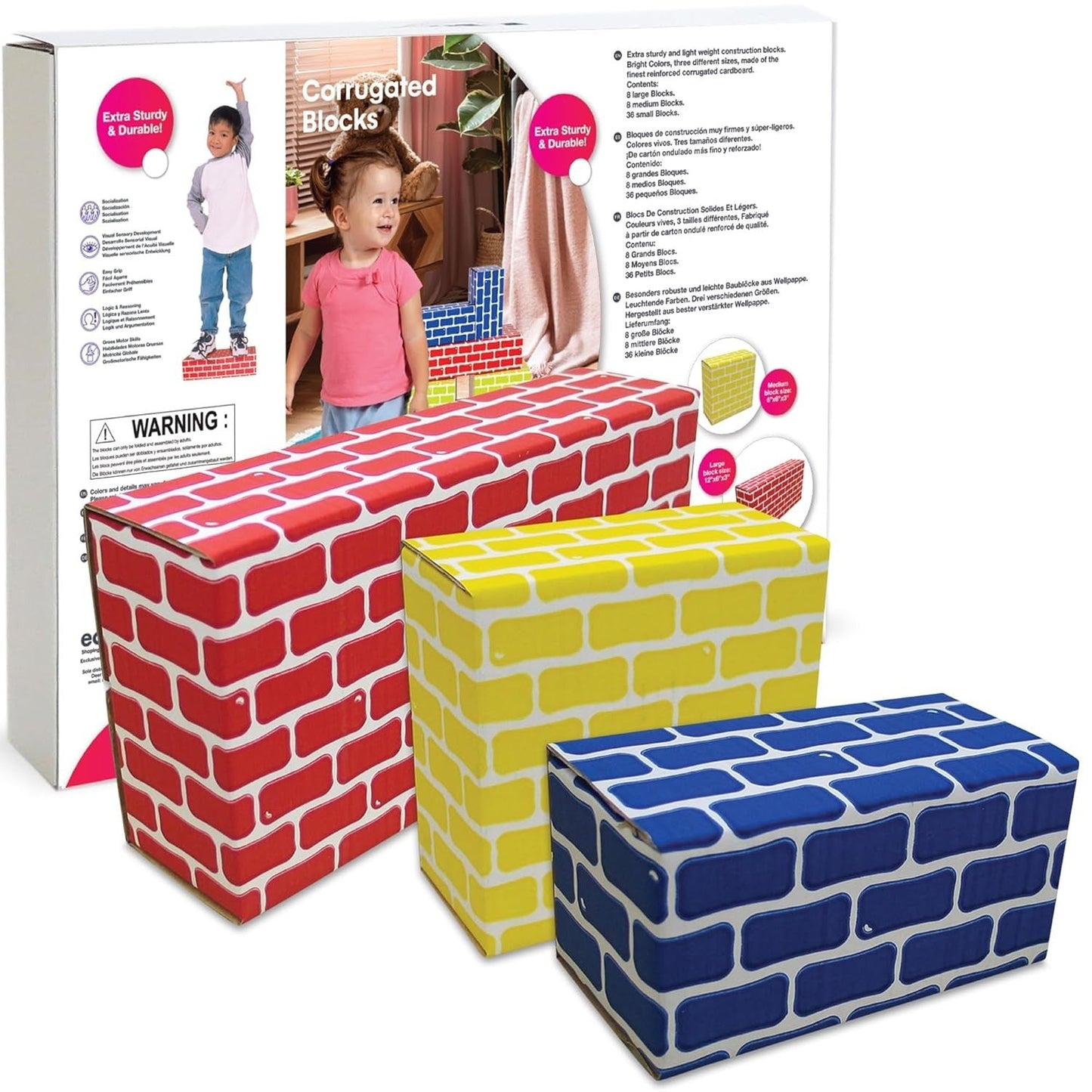 Edushape Corrugated Edu - Blocks Set Of 52 - ABC School Supplies