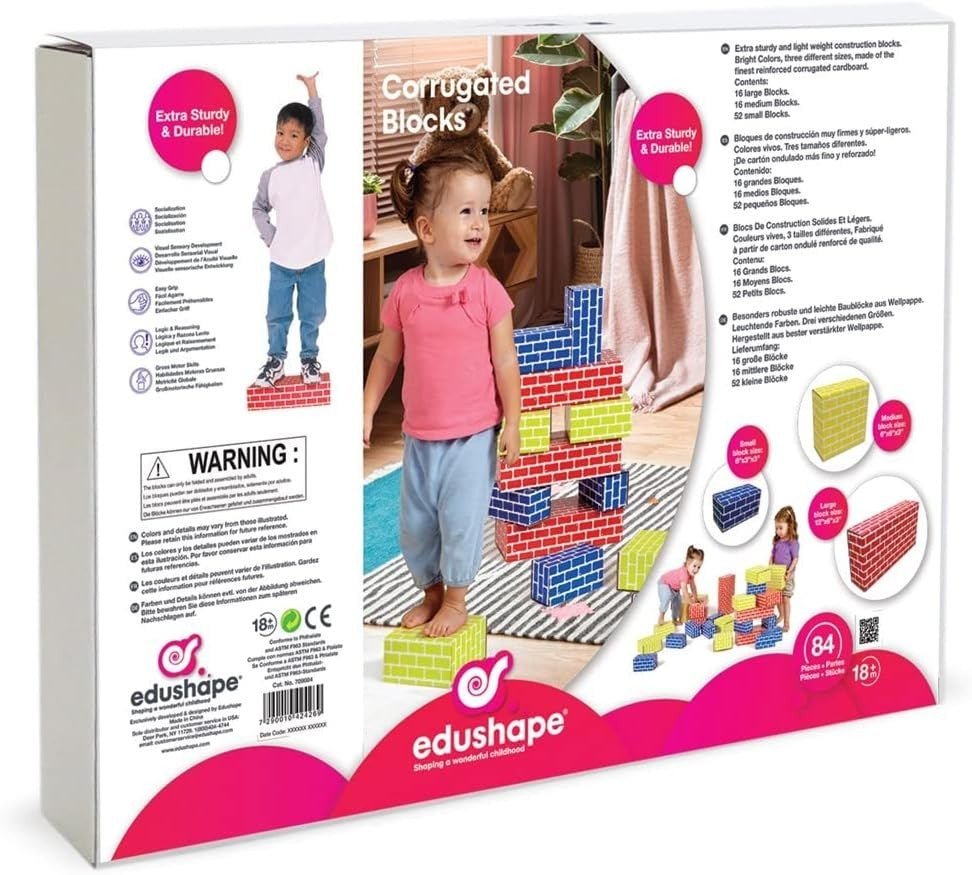 Edushape Corrugated Edu - Blocks Set of 84 - ABC School Supplies