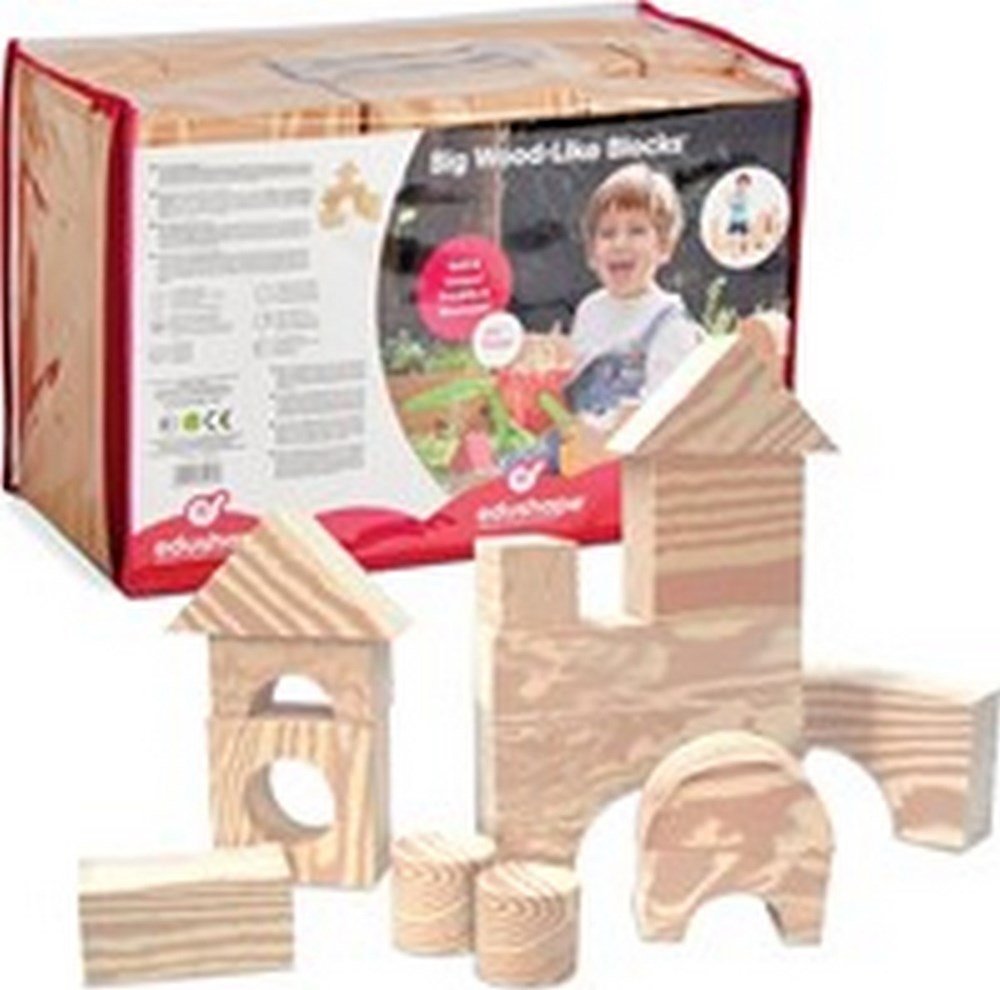 Edushape Wood - Like Edu - Blocks, Big (32 Pcs) - ABC School Supplies