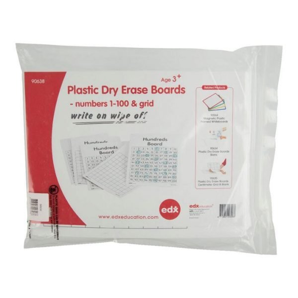 ** Edx Education Dry Erase Hundreds White Boards Set of 30 - ABC School Supplies
