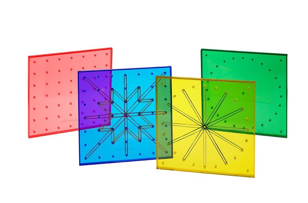 **Edx Education Translucent Geoboards 8" Set of 4 - ABC School Supplies