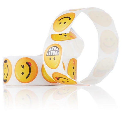 Emotionery Smiley Faces Stickers Roll Of 200 (10 Designs) - ABC School Supplies