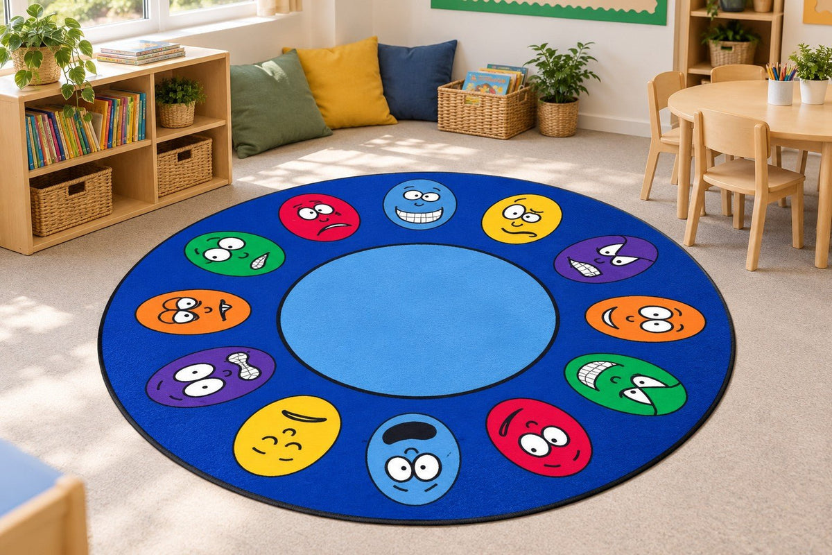 Emotions Interactive Circular Carpet 200cm - ABC School Supplies