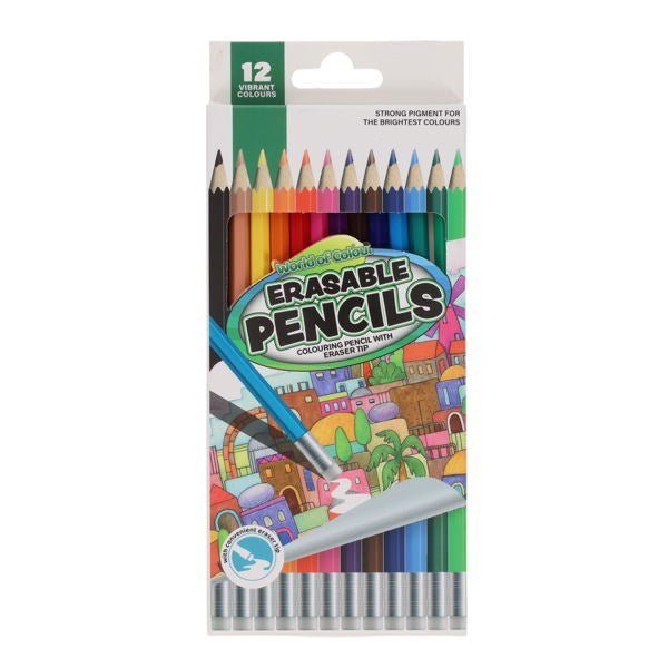 Erasable Colouring Pencils Pack of 12 - ABC School Supplies