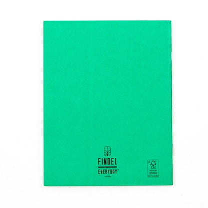 Everyday 9" X 7" Exercise Book 80 Page, 8Mm Ruled With Margin, Green - Pack Of 100 - ABC School Supplies