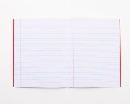 Everyday 9" X 7" Exercise Book 80 Page, 8Mm Ruled With Margin, Red - Pack Of 100 - ABC School Supplies
