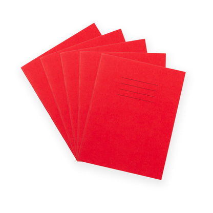Everyday 9" X 7" Exercise Book 80 Page, 8Mm Ruled With Margin, Red - Pack Of 100 - ABC School Supplies