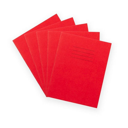 Everyday 9" X 7" Exercise Book 80 Page, 8Mm Ruled With Margin, Red - Pack Of 100 - ABC School Supplies