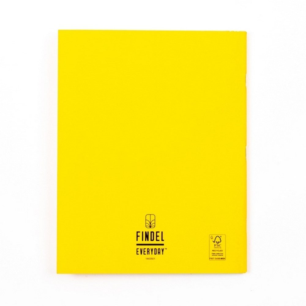 Everyday 9" X 7" Exercise Book 80 Page, 8Mm Ruled With Margin, Yellow - Pack Of 100 - ABC School Supplies