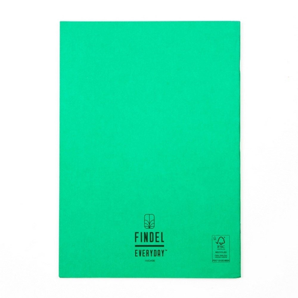 Everyday A4 Exercise Book 64 Page, 8Mm Ruled With Margin, Green - Pack Of 50 - ABC School Supplies