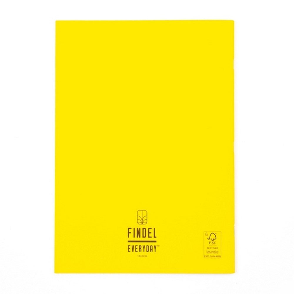 Everyday A4 Exercise Book 64 Page, 8Mm Ruled With Margin, Yellow - Pack Of 50 - ABC School Supplies