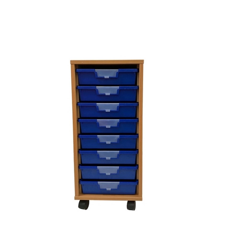 Everyday Single Column With 8 Blue Trays - ABC School Supplies