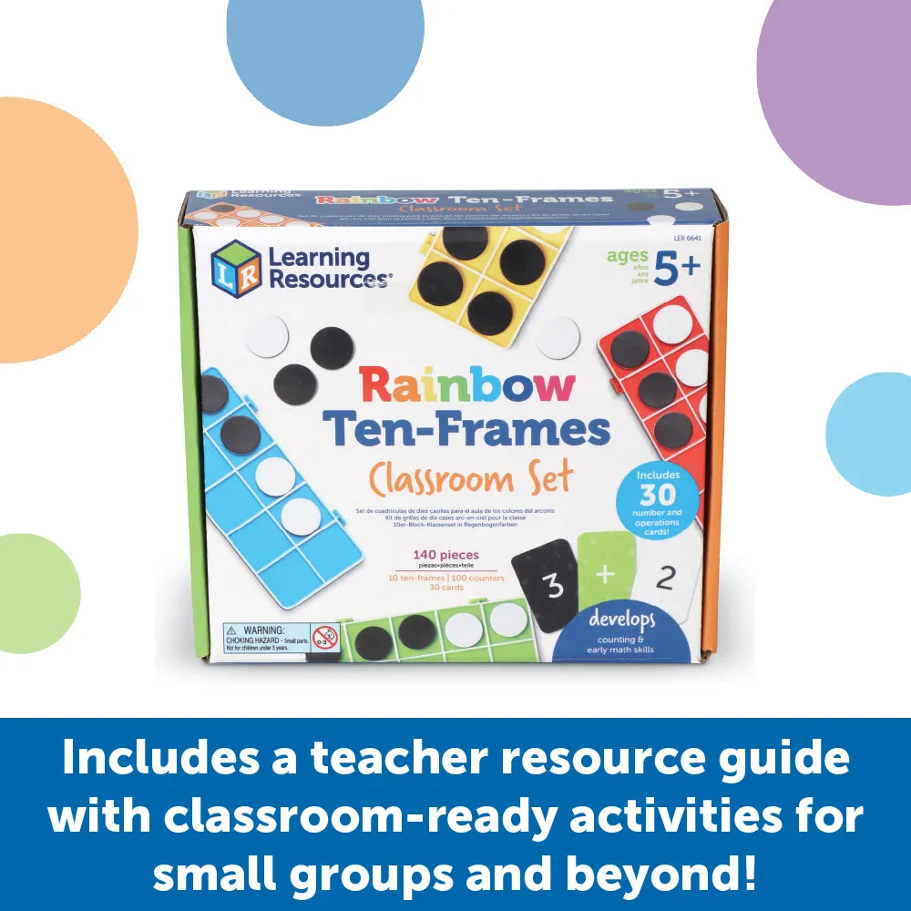 Learning Resources Rainbow Ten Frames Classroom Set