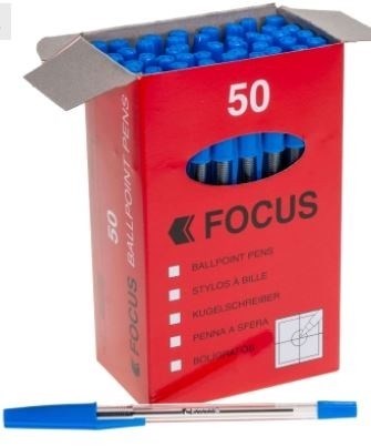 Focus Ball Point Pen- Blue 50 Box