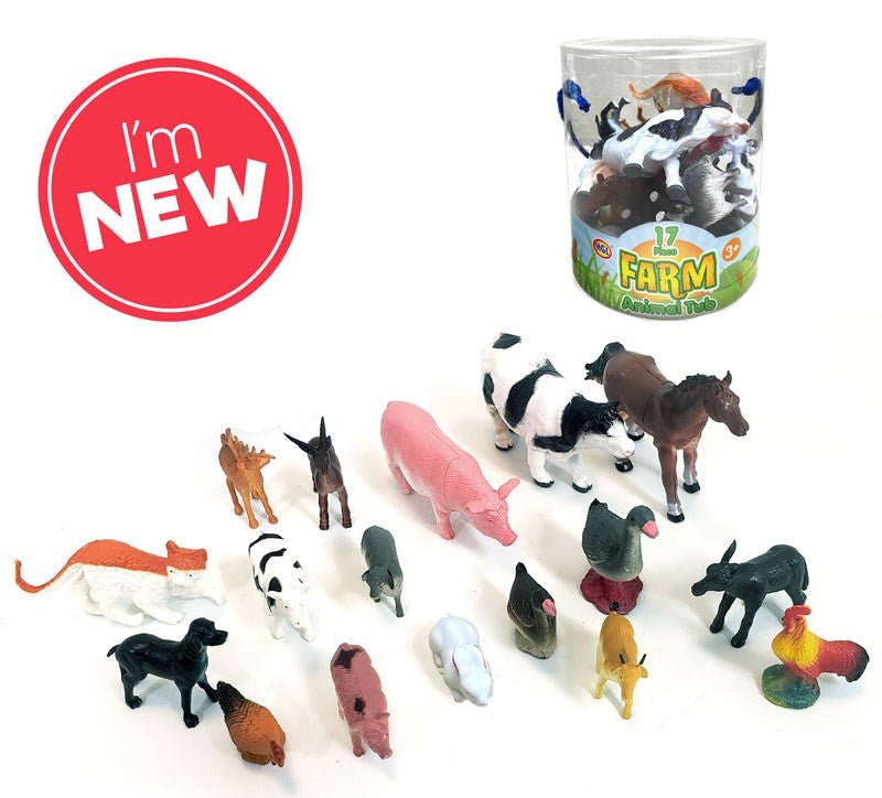 **Farm Animal Tub 17Pcs - ABC School Supplies
