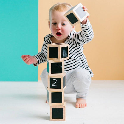 Fun With Chalk Wooden Cubes