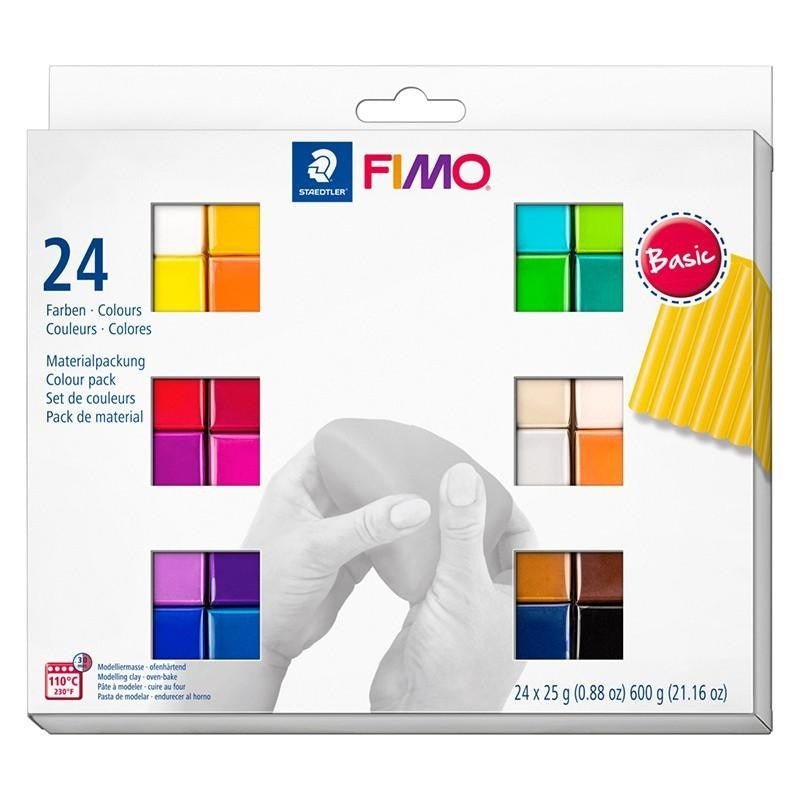 Fimo Soft Modelling Clay 24 x 25g Basic colours - ABC School Supplies