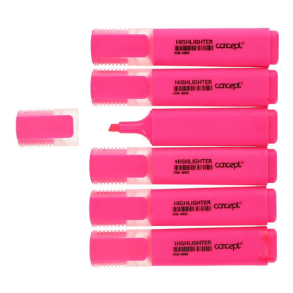 Fluorescent Highlighter - Pink (Pack of 10) - ABC School Supplies