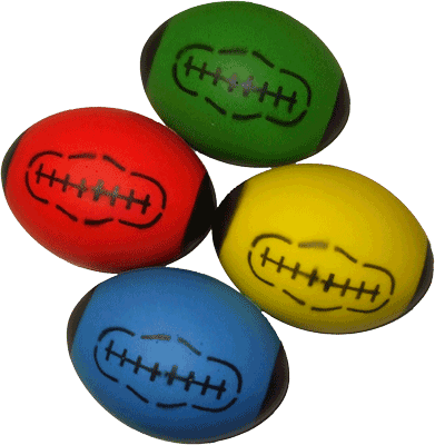 Foam Rugby Ball 24Cm (12 Pack) Asstd Colours - ABC School Supplies