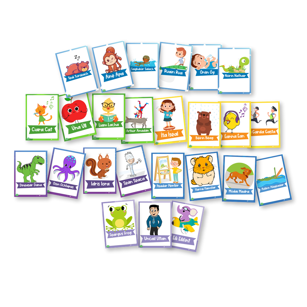 Fónaic le Fís A - A4 Character Posters Set of 25 - ABC School Supplies