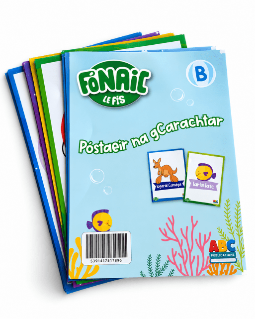 Fónaic le Fís B - A4 Póstaeir na gCarachtar Set of 30 - ABC School Supplies
