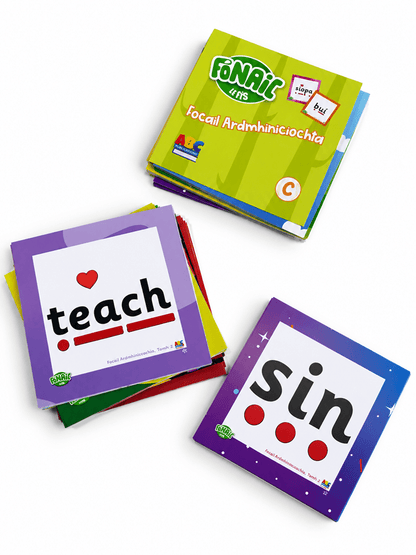 Fónaic le Fís C Focail Ardmhinicíochta Flashcards Set Of 90 - ABC School Supplies